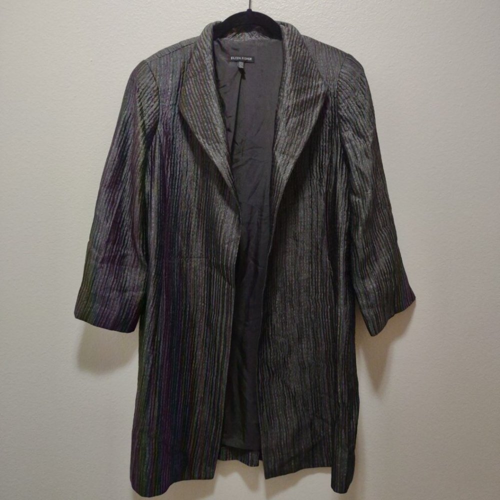 Eileen Fisher Silk Groove Dressy Jacket Small